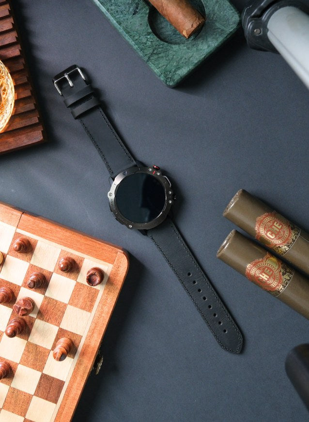 Samsung Watch Deri Kordon Siyah - İsnos