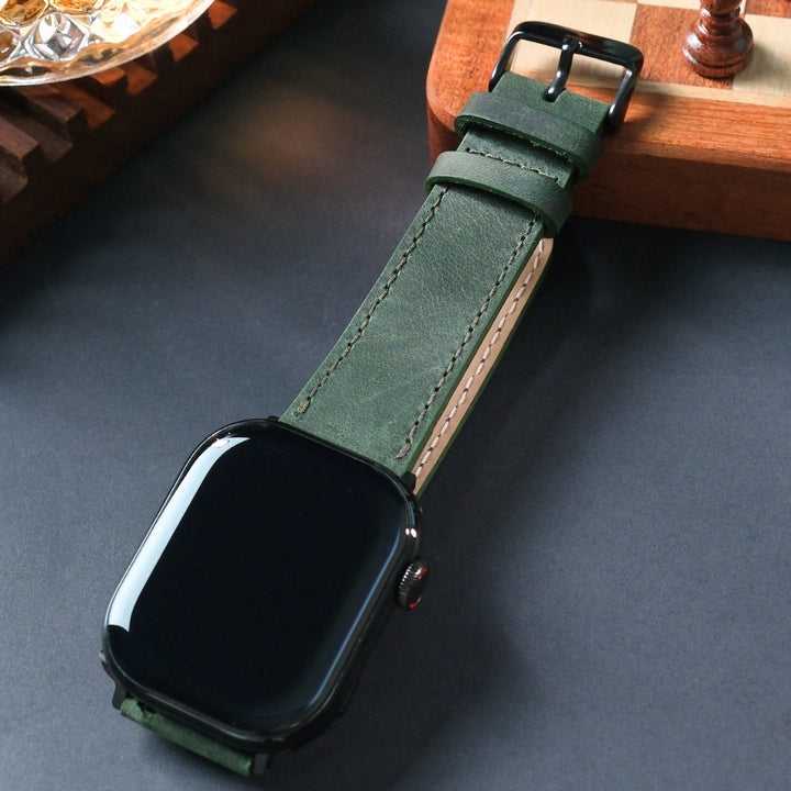Apple Watch Deri Kordon Yeşil - İsnos