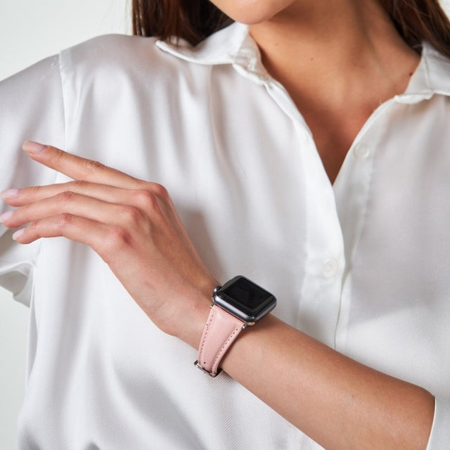 Apple Watch Kadın Deri Kordon Pembe - Kamhis - vagave