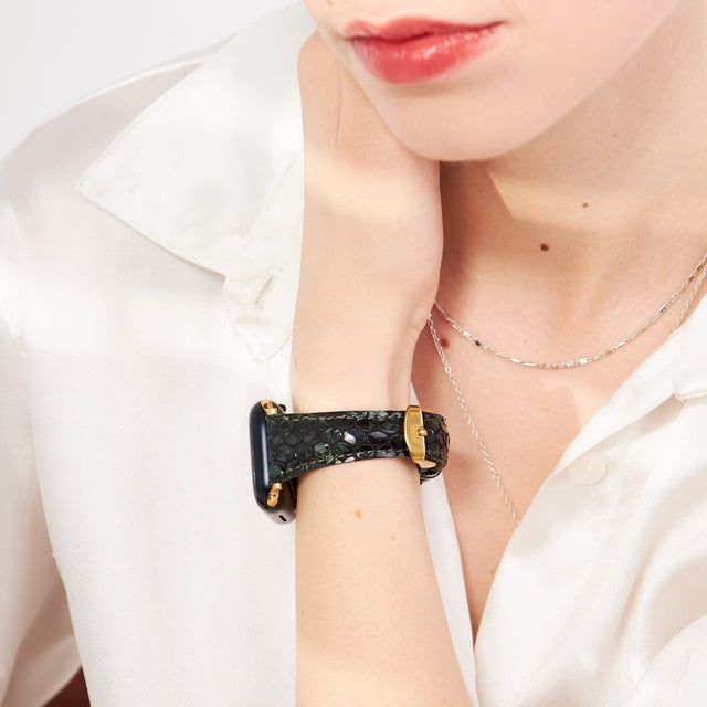 Apple Watch Kadın Deri Kordon Yeşil - Crop - vagave