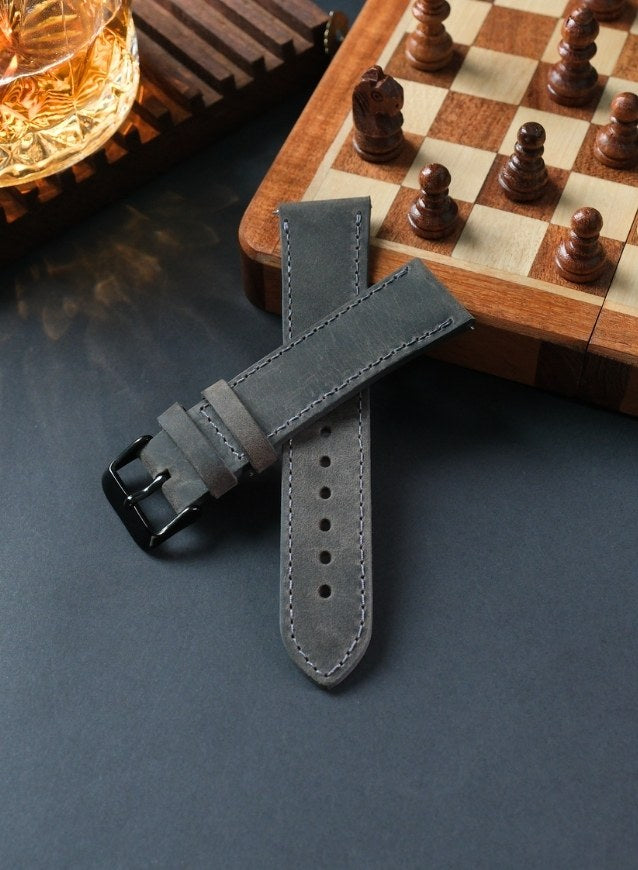 Samsung Watch Deri Kordon Gri - İsnos