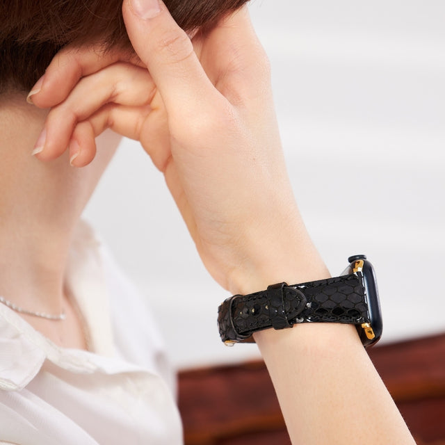 Apple Watch Kadın Deri Kordon Siyah - Crop - vagave