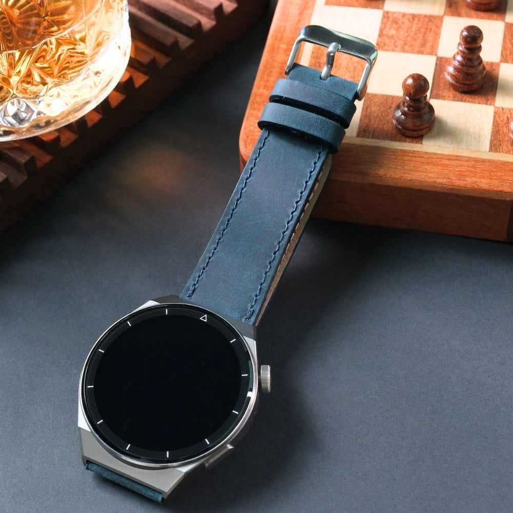 Samsung Watch  Deri Kordon Mavi - İsnos