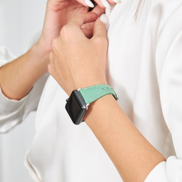 Apple Watch Kadın Deri Kordon Yeşil - Kamhis - vagave