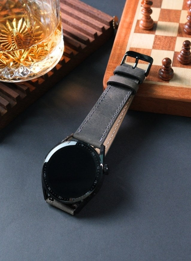 Samsung Watch Deri Kordon Gri - İsnos