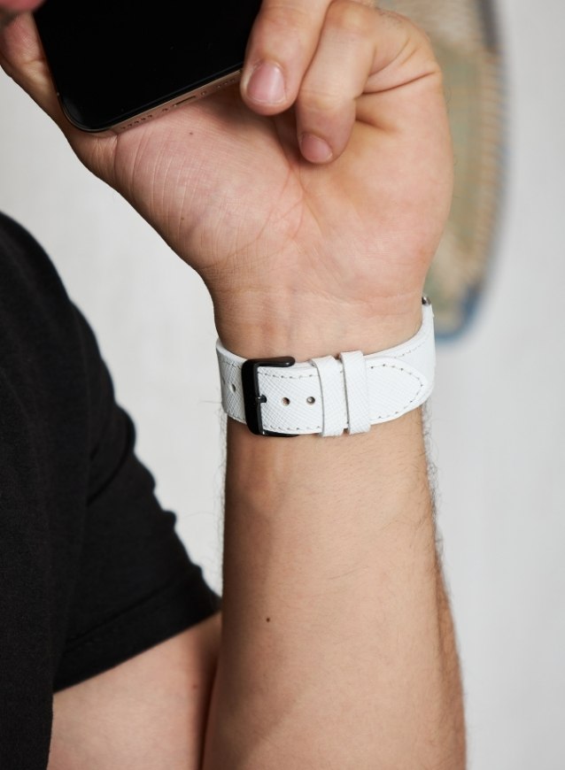 Huawei Watch Deri Kordon Beyaz - Saffiano