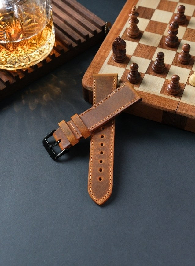 Samsung Watch Deri Kordon Camel - İsnos