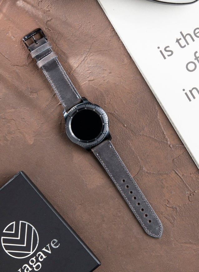 Samsung Watch Deri Kordon Gri - Crazy