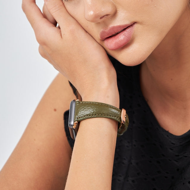 Apple Watch Kadın Deri Kordon Yeşil - Pupi - vagave