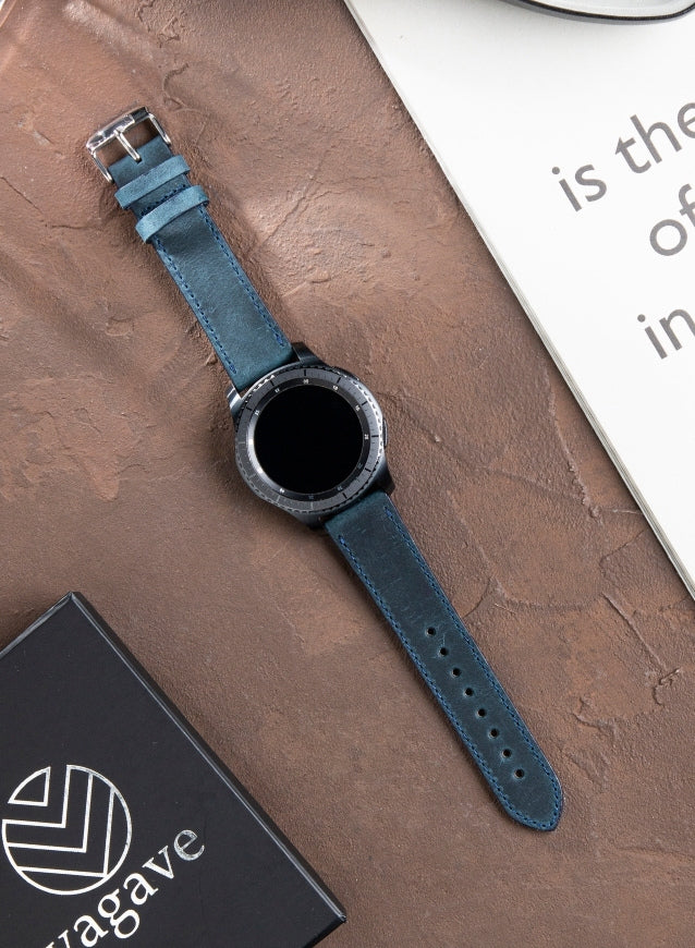 Samsung Watch Deri Kordon Mavi - Crazy