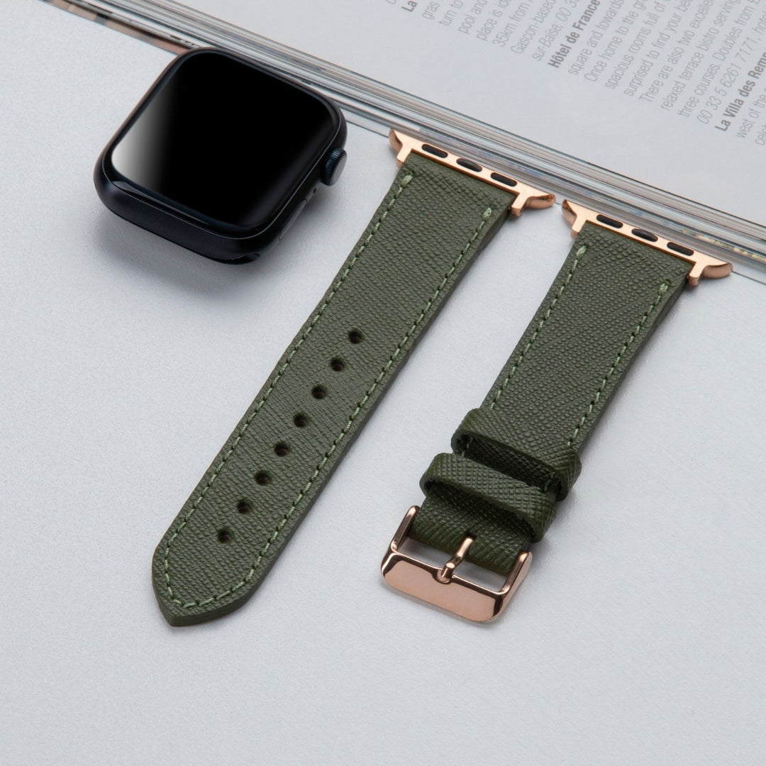 Apple Watch Deri Kordon Yeşil - Safiano