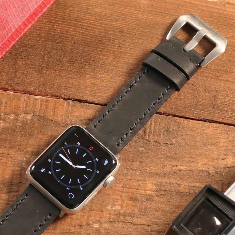 Apple Watch Deri Kordon Siyah - Berdik