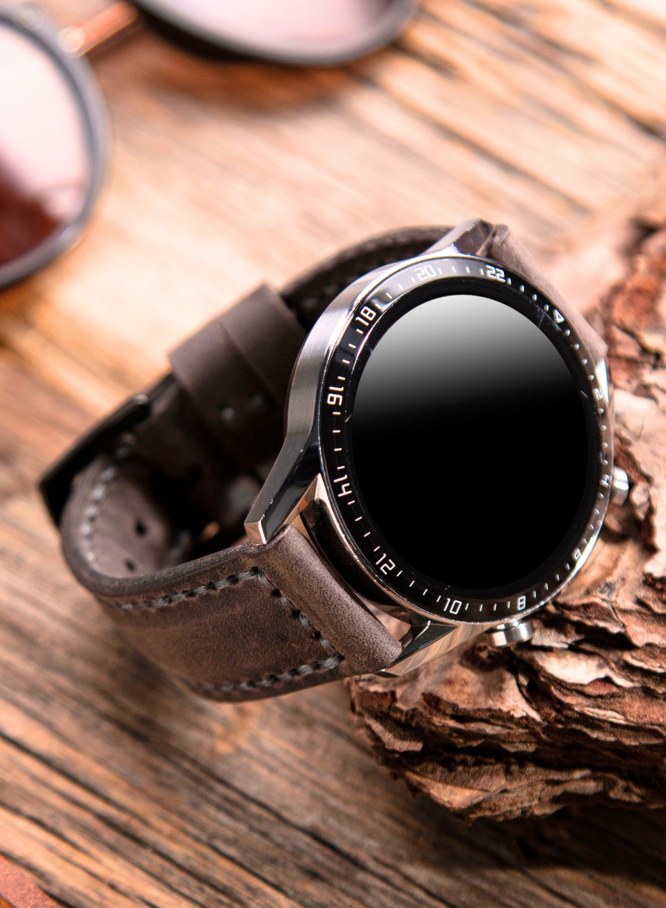 Huawei Watch Deri Kordon Gri - Samcrazy