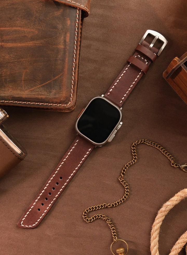 Apple Watch Deri Kordon Kahve - Pueblo