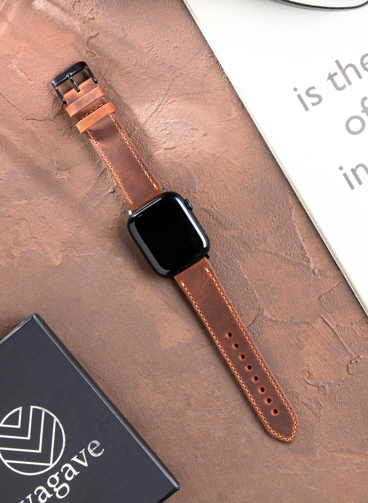 Apple Watch Deri Kordon Taba - Crazy