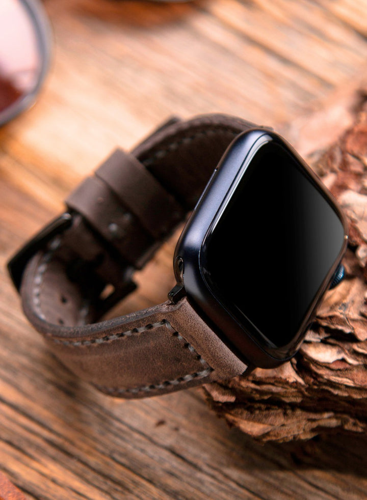 Apple Watch Deri Kordon Gri - SamCrazy