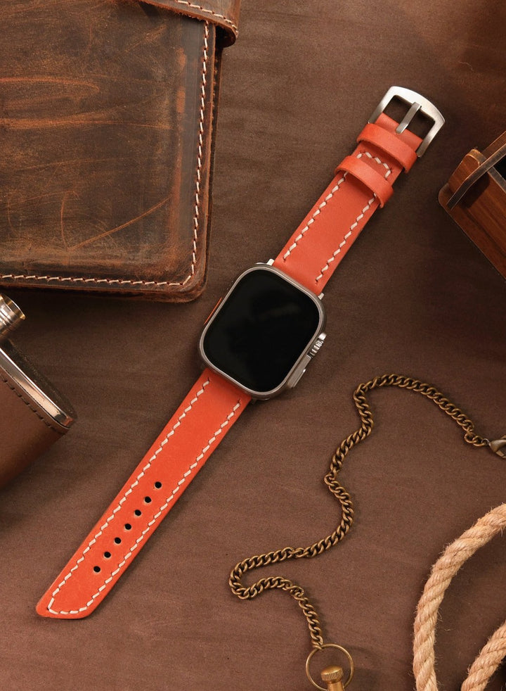 Apple Watch Deri Kordon Turuncu - Pueblo