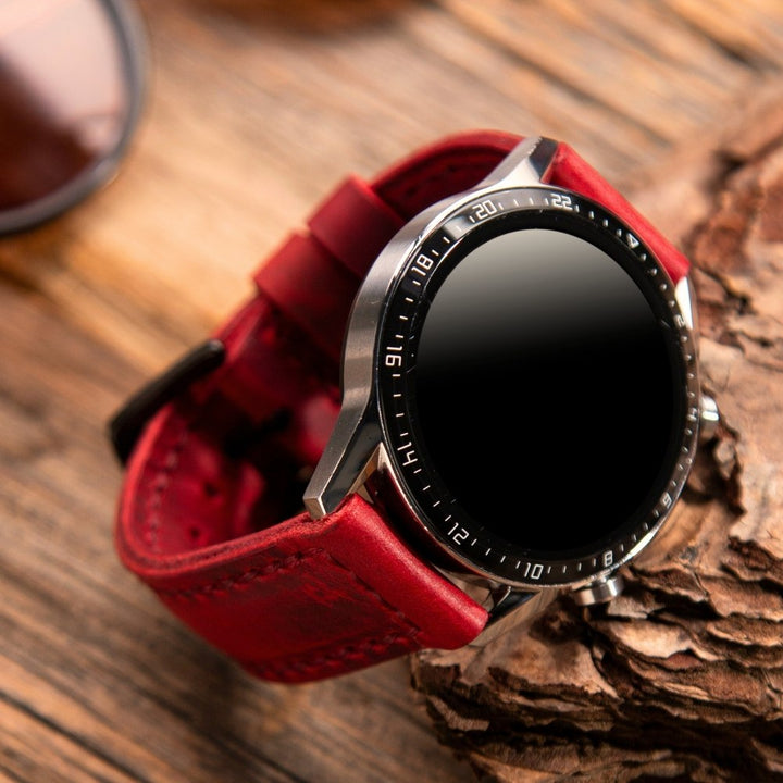 Huawei Watch Deri Kordon Kırmızı - Samcrazy