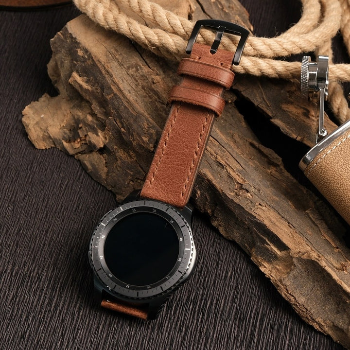 Samsung Watch  Deri Kordon Kahve - Tiana