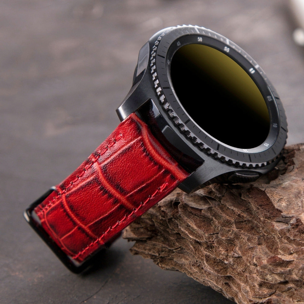 Samsung Watch  Deri Kordon Kırmızı - Croco