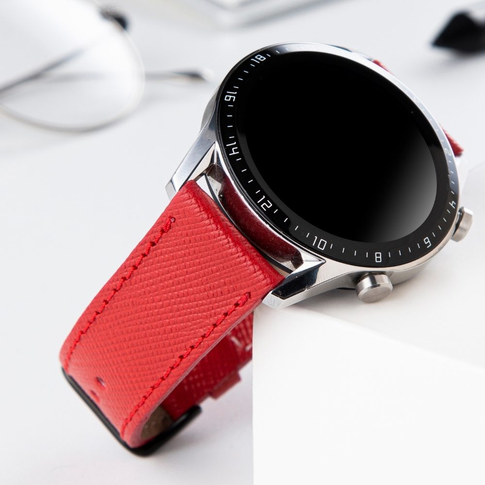 Huawei Watch Deri Kordon Kırmızı - Safiano