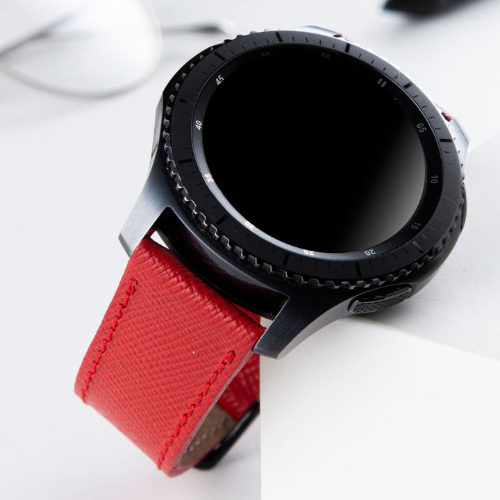 Samsung Watch  Deri Kordon Kırmızı - Safiano