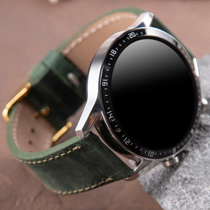 Samsung Watch  Deri Kordon Yeşil - Crazy
