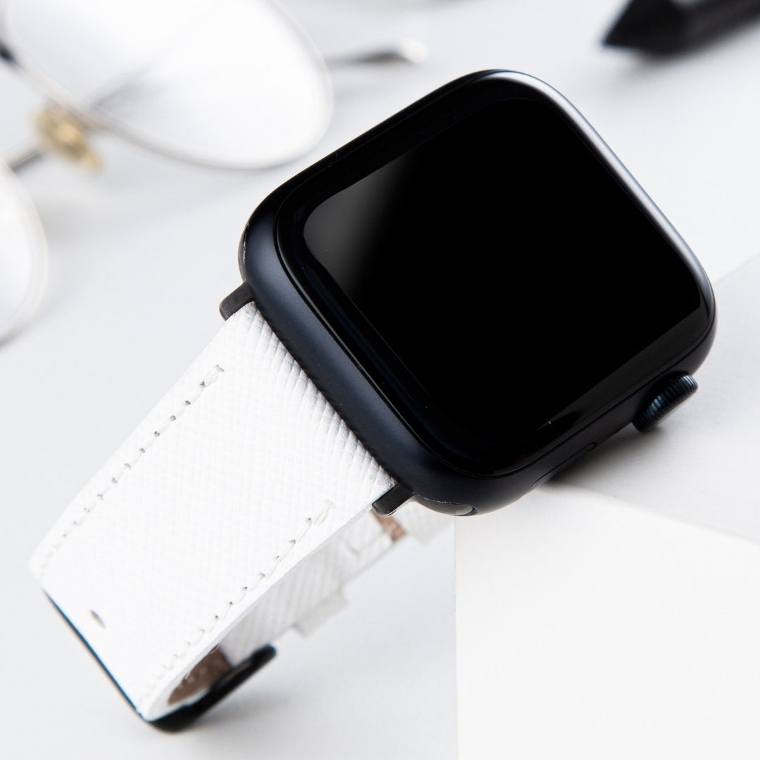 Apple Watch Deri Kordon Beyaz - Safiano