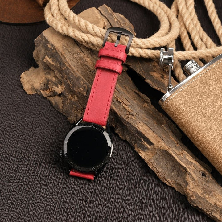 Huawei Watch Deri Kordon Kırmızı- Tiana