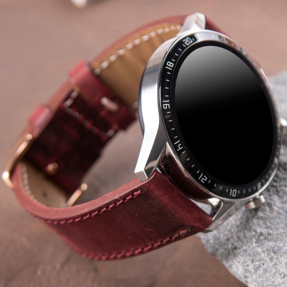 Samsung Watch  Deri Kordon Bordo - Crazy