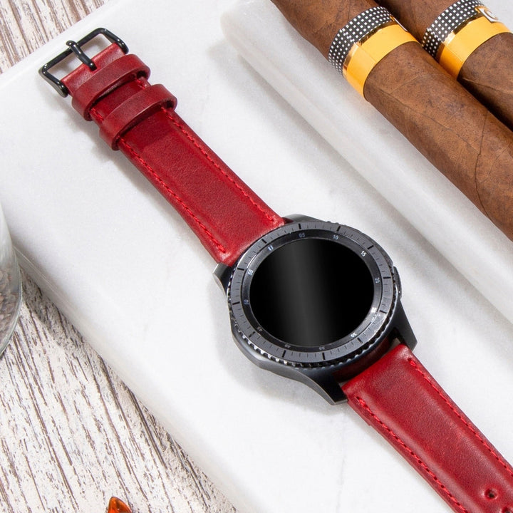 Samsung Watch  Deri Kordon Kırmızı - Fullup