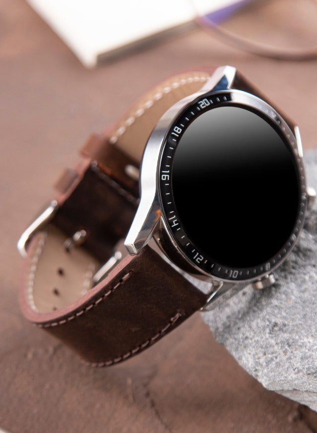 Huawei Watch Deri Kordon Kahve - Crazy