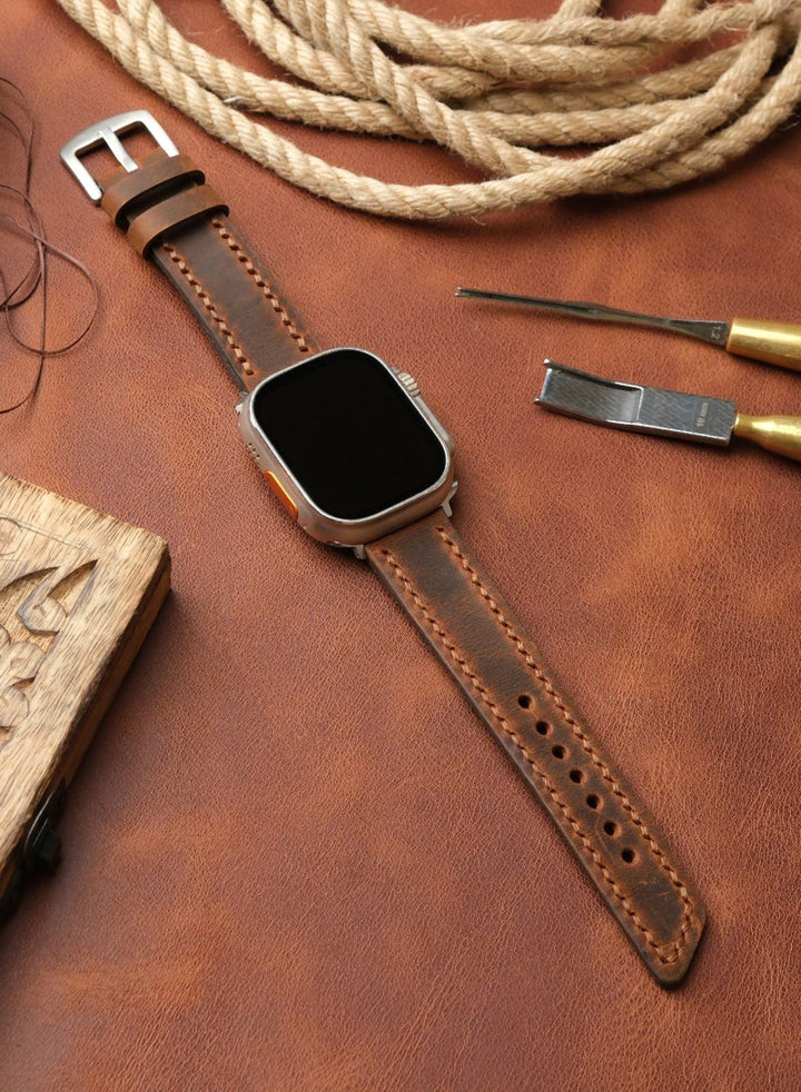 Apple Watch Deri Kordon Taba - Berdik