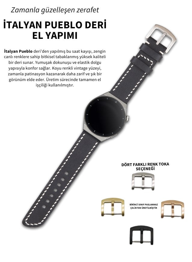 Samsung Watch  Deri Kordon Siyah - Pueblo