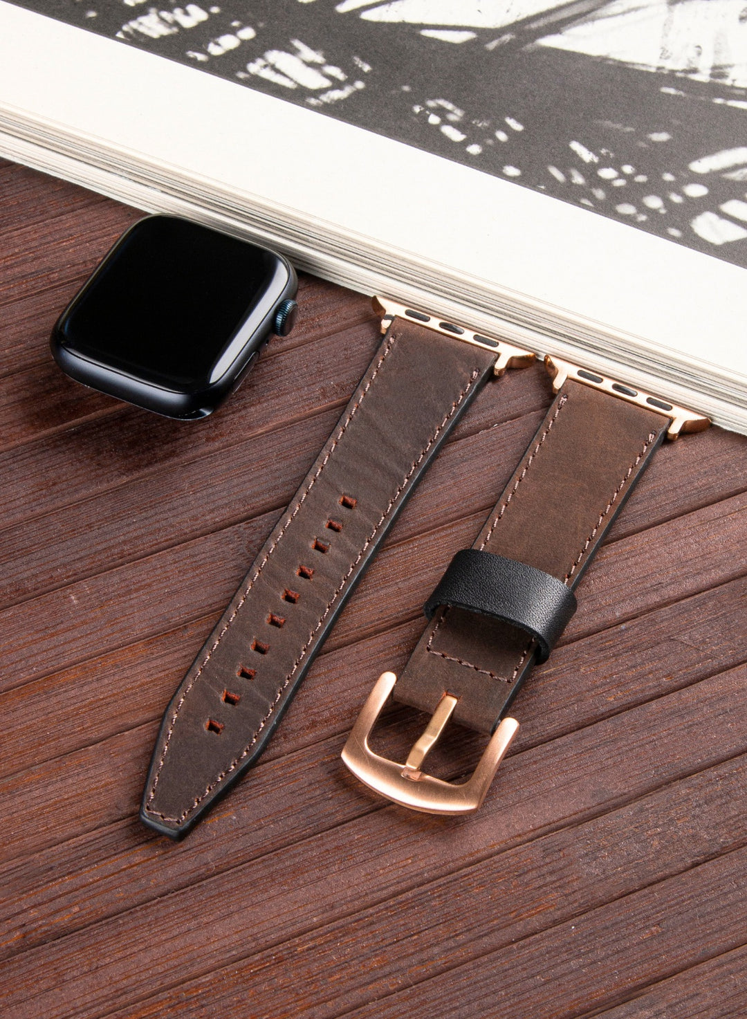 Apple Watch Deri Kordon Kahve - Dissam