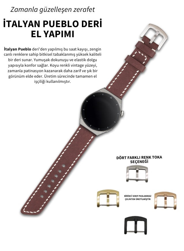 Samsung Watch  Deri Kordon Kahve - Pueblo