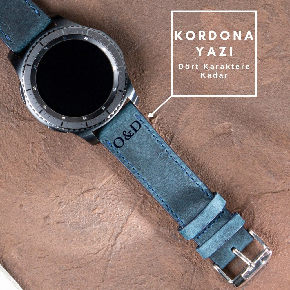 Samsung Watch  Deri Kordon Mavi - Crazy