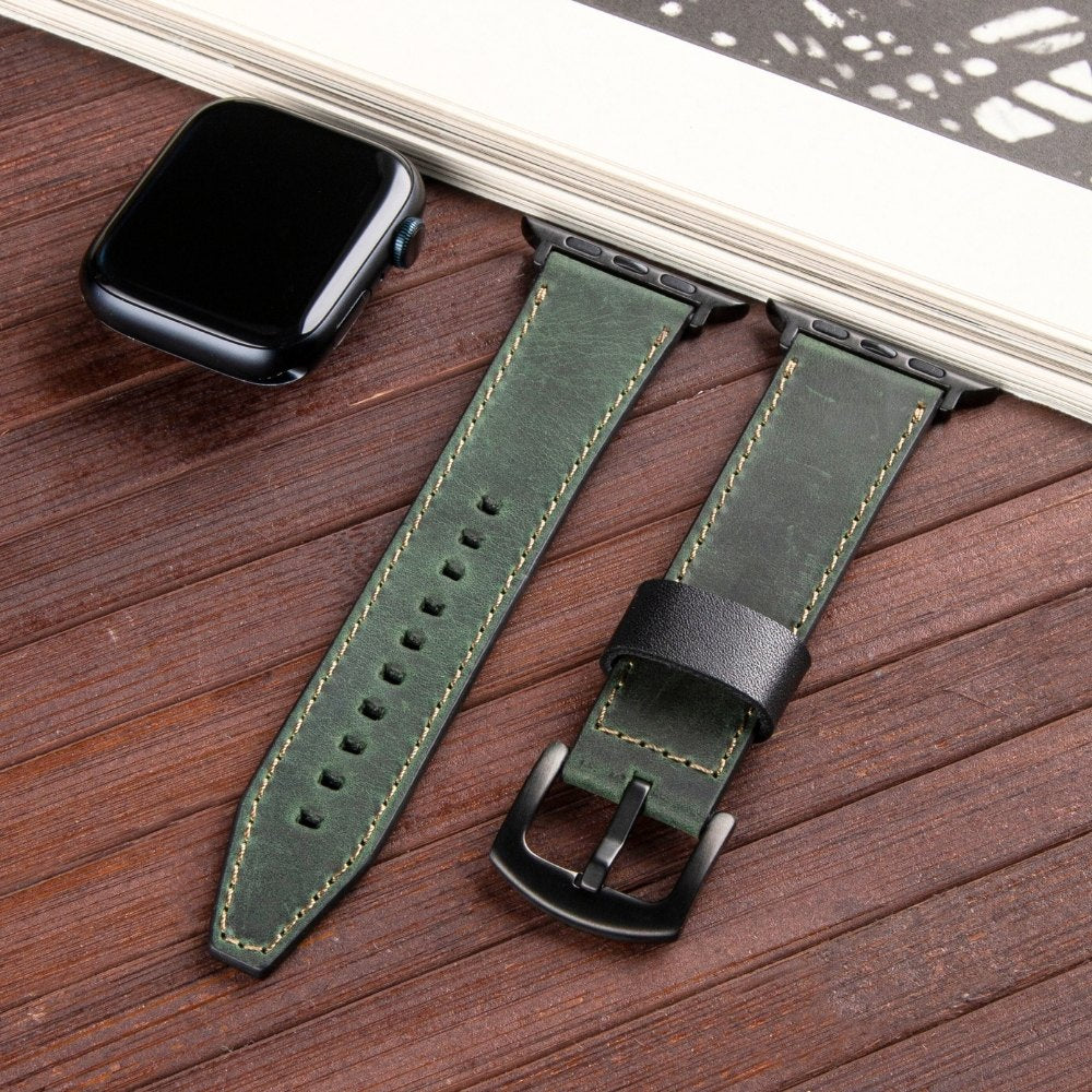 Apple Watch Deri Kordon Yeşil - Dissam