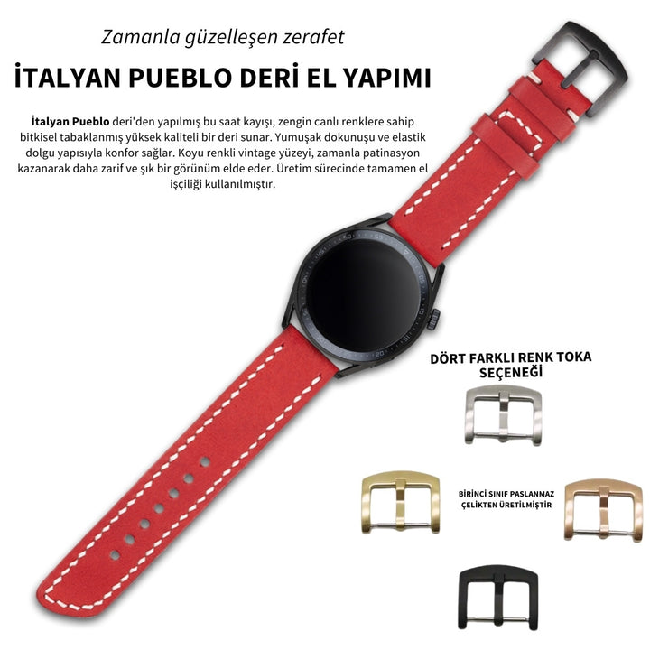 Huawei Watch Deri Kordon Kırmızı - Pueblo