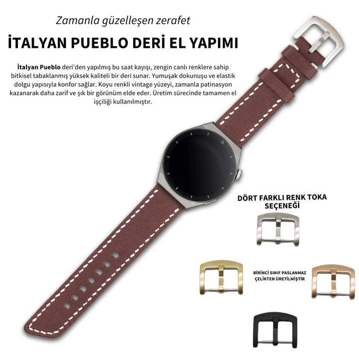 Samsung Watch  Deri Kordon Kahve - Pueblo