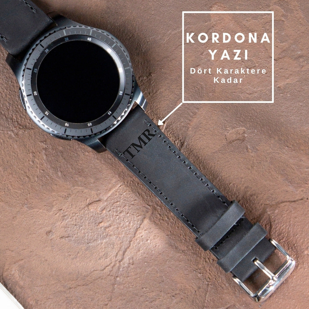 Samsung Watch  Deri Kordon Siyah - Crazy - vagave