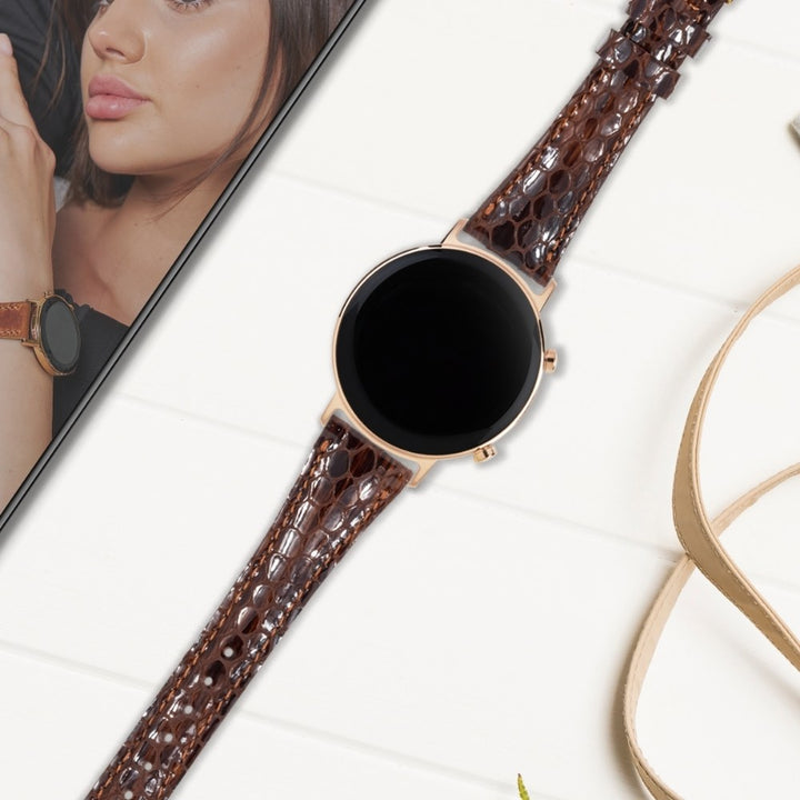 Huawei Watch Kadın Deri Kordon Kahve - Crop