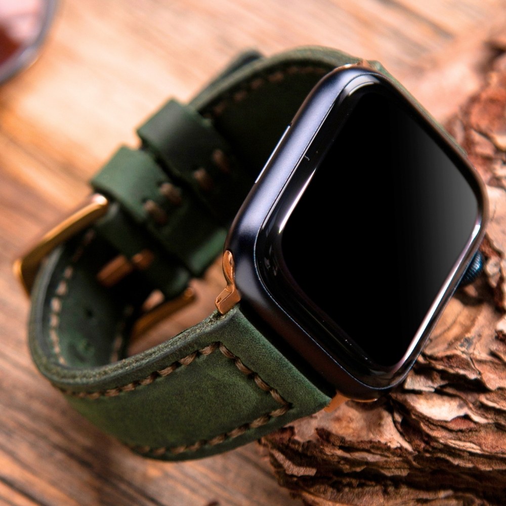 Apple Watch Deri Kordon Yeşil - SamCrazy