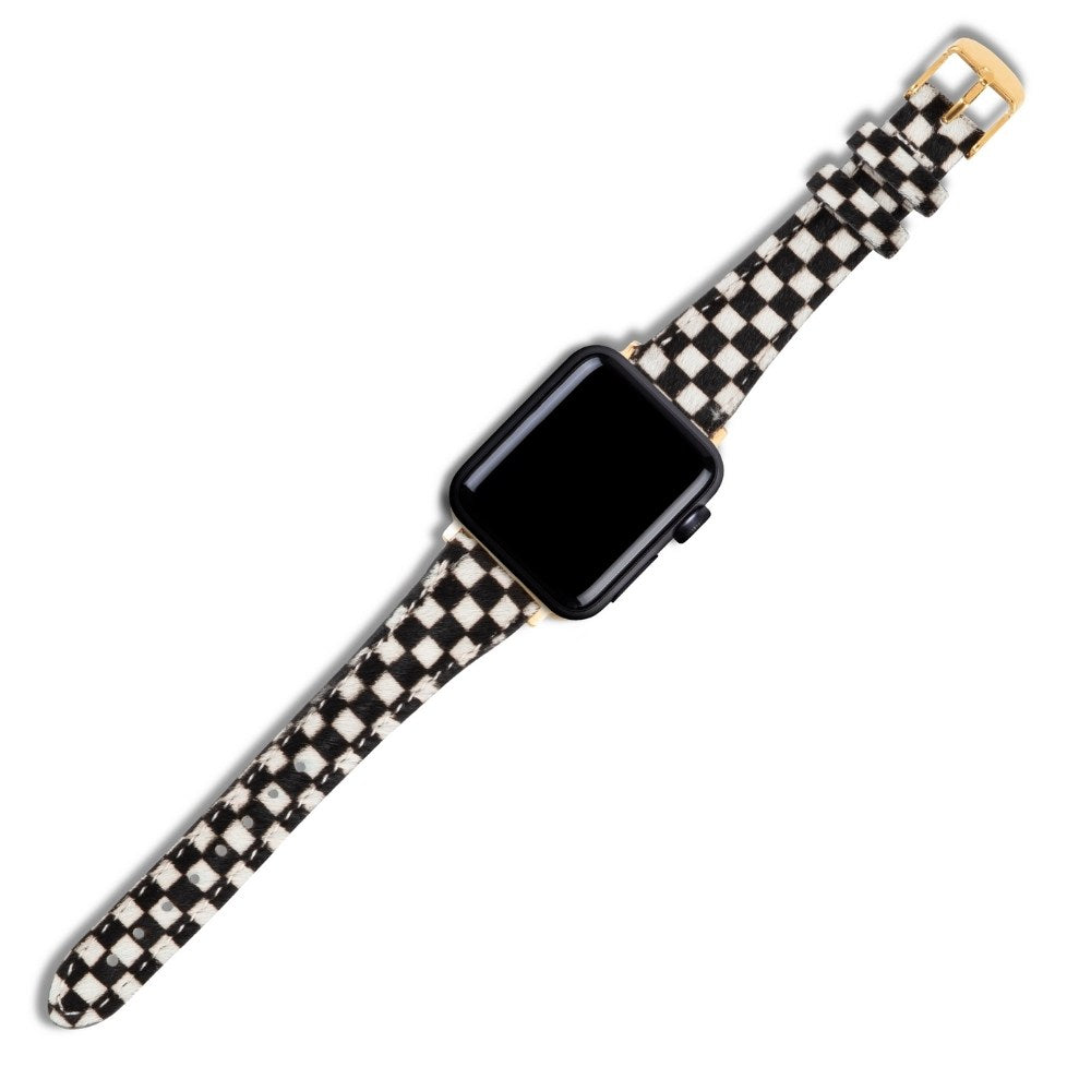 Apple Watch Kadın  Deri Kordon Beyaz Dama - Vadiva - vagave