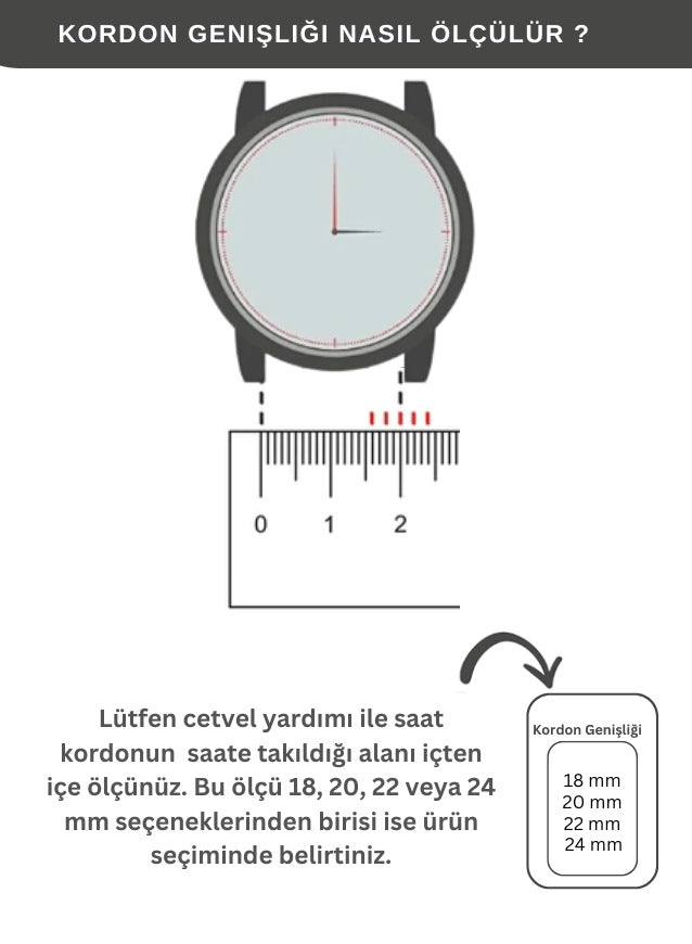 18 20 22 24 mm Deri Kordon Saat Kayışı Yeşil - Dissam