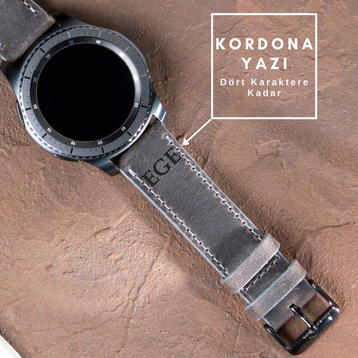 Samsung Watch  Deri Kordon Gri - Crazy