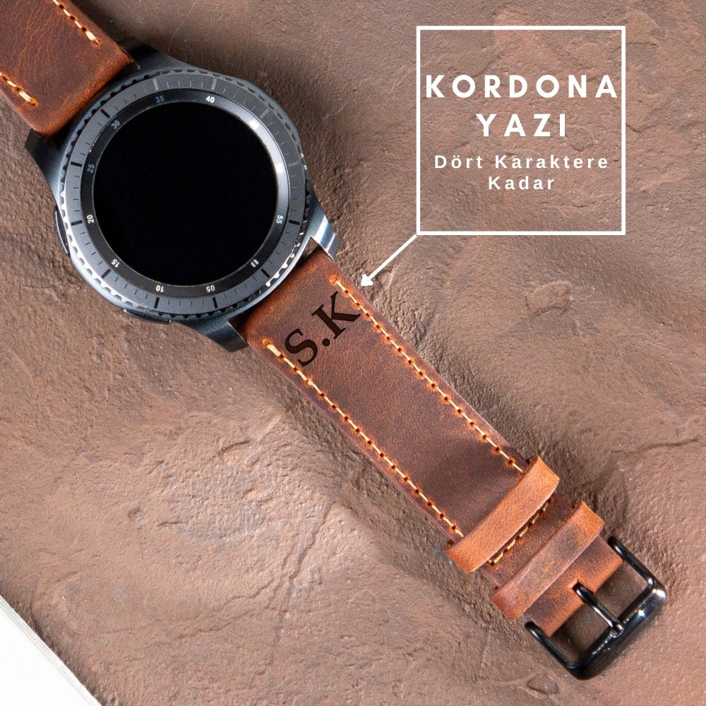 Samsung Watch  Deri Kordon Taba - Crazy