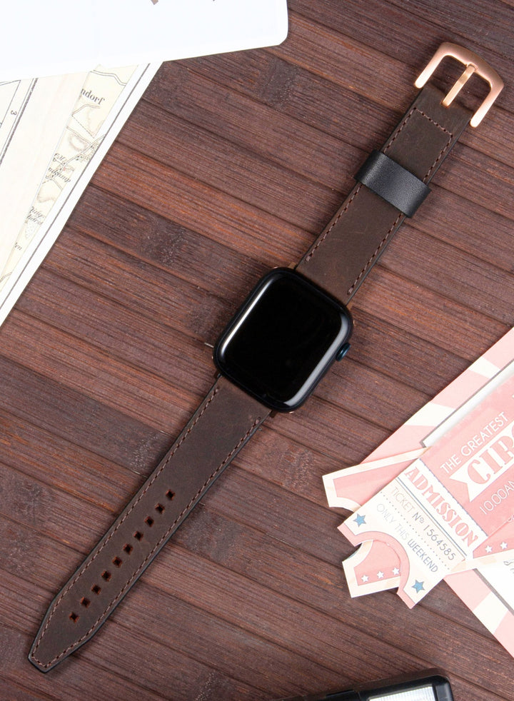 Apple Watch Deri Kordon Kahve - Dissam