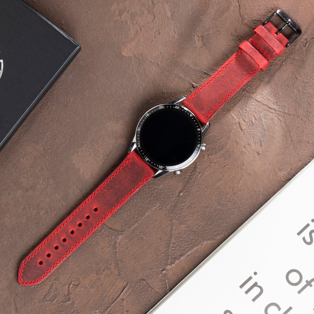 Huawei Watch Deri Kordon Kırmızı- Crazy