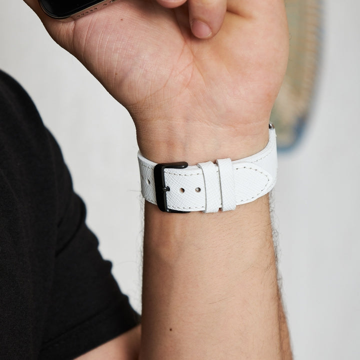 Samsung Watch  Deri Kordon Beyaz - Safiano